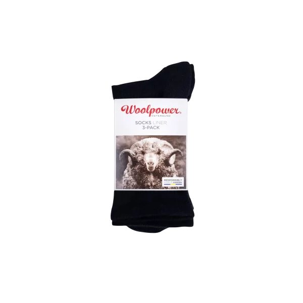 Woolpower Sokker 3-pack Liner Black